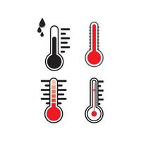 Thermometers icon with different zones. Vector image isolated on white background