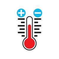 Thermometers icon with different zones. Vector image isolated on white background
