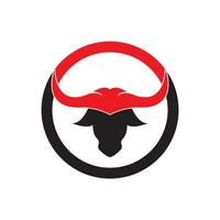 Bull head logo vector icon illustration design