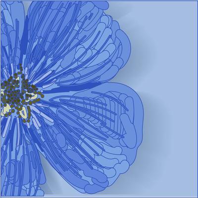 Vector template for creating postcards, advertisements and invitations. Just paste the text. instagram format .Flower blue macro.
