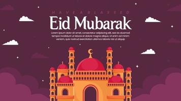 eid Mubarak plano diseño ilustración vector