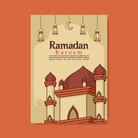 vector Ramadán póster diseño en a4 Talla