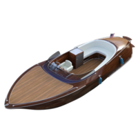 bateau à moteur isolé 3d le rendu png