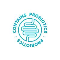 Contains probiotics vector icon label