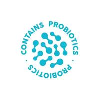 Contains probiotics vector icon label