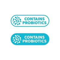 Contains probiotics two vector icons