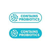 Contains probiotics two vector icons