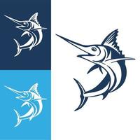 Hand Drawn Marlin fish jump. Design elements for logo, label, emblem, sign, brand mark. Vector illustration.