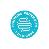 Contains probiotics vector icon label