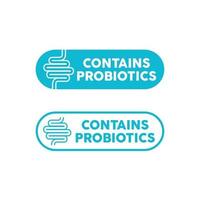 Contains probiotics two vector icons