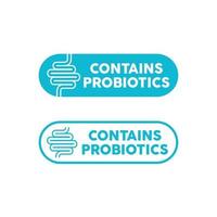 Contains probiotics two vector icons