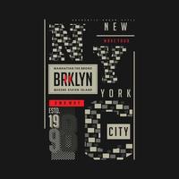 brooklyn new york city abstract cool graphic typography vector image