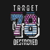 target, destroyed american abstract graphic vector print