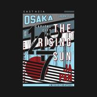 osaka japan graphic abstract modern retro t shirt print vector