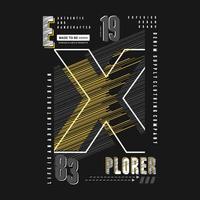 explorer abstract graphic typography vector print t shirt
