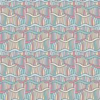 Seamless pattern with abstract wavy lines. Tribal mosaic tile. Textile rapport. vector