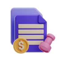 objet fichier Les données document impôt illustration 3d png