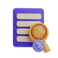 objet fichier document impôt illustration 3d png