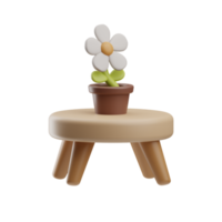 Zuhause Möbel Blume Topf Illustration 3d png