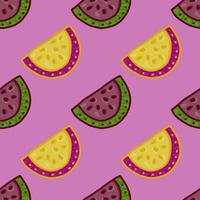 Seamless pattern with watermelon slices. Cute fruit backdrop. vector