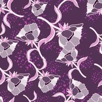 Seamless pattern with flowers and leaves. Abstract floral wallpaper. vector