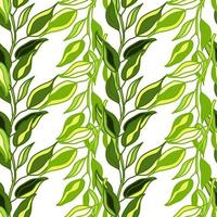 Seamless pattern branches with leaves. Organic background. vector