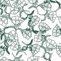 Seamless pattern with flowers and leaves. Abstract floral wallpaper. vector