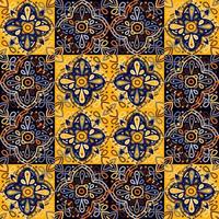 Islam, Arabic, Indian, ottoman motifs mosaic tile. Decorative ornament elements seamless pattern. vector