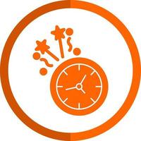 New Year Clock Vector Icon Design