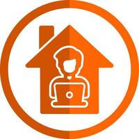 Man Working at Home Vector Icon Design