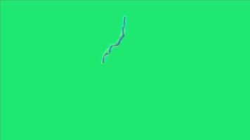 Blue lightning animation green screen effect video. Perfect for footage, content video elements, commercials, cartoon videos, game elements