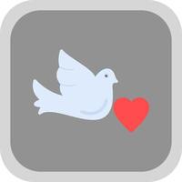 Dove with Heart Vector Icon Design