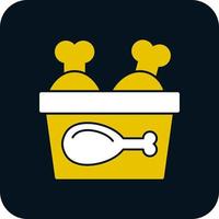 Chicken Bucket Vector Icon Design