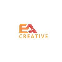 simple letter E A logo template vector set