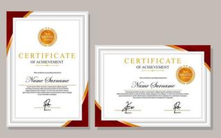 certificate design simple modern a4 luxury red gold vector