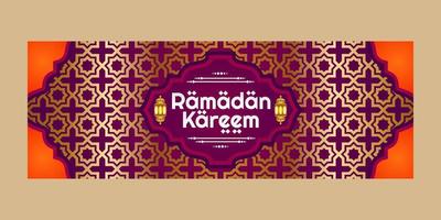 ramadan kareem banner design lanscape modern simple vector