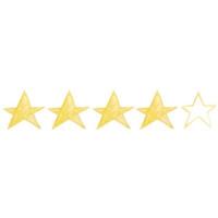 Watercolor yellow five stars review illustration vector