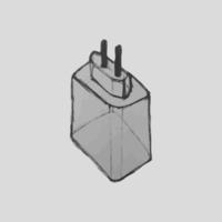 Smartphone USB Charger Adapter. Sketch in vector. vector