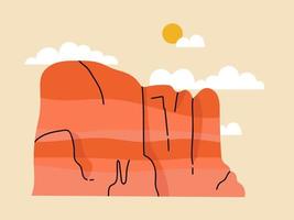 Desert mountain rock. Isolated natural elements, wild west or african nature flora for game formation, Cartoon vector illustration, icons