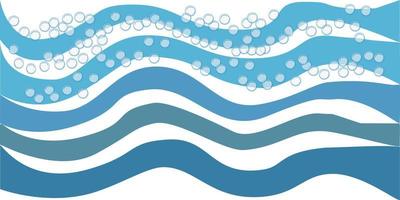 vector illustration background blue water waves with bubbles