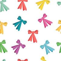 vector illustration seampless pattern of colored retro bows of ribbons