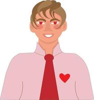 vector illustration young man in love