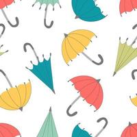 vector illustration seamless pattern of multicolored retro umbrellas-sm