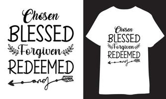 elegido bendito perdonado redimido cristiano t camisa diseño vector