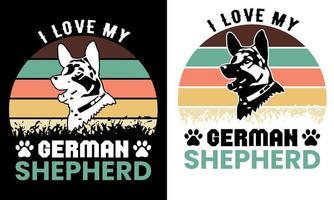 I love my german shepherd t shirt design vector