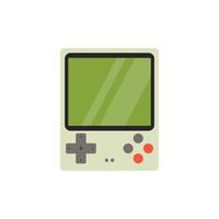 portable game player. Old portable console games. Retro games gadget of the 90s. portable classic console game pad flat design vector illustration