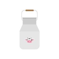 aluminium milk can flat style vector illustration. Dairy container flat design vector illustration isolated on white background