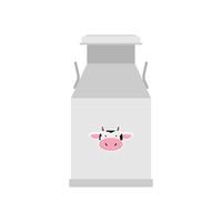 aluminium milk can flat style vector illustration. Dairy container flat design vector illustration isolated on white background