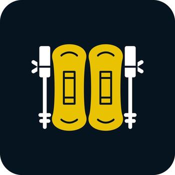 Skiing Vector Icon Design