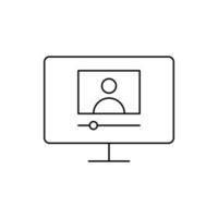 computer, television, video, online video streaming icon vector